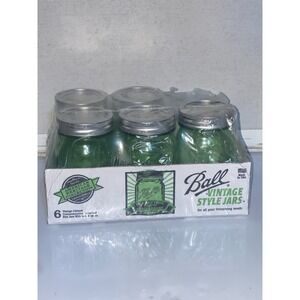 Ball Pint MASON Jars 100th Anniversary Limited Edition 5pk Wide Mouth Green